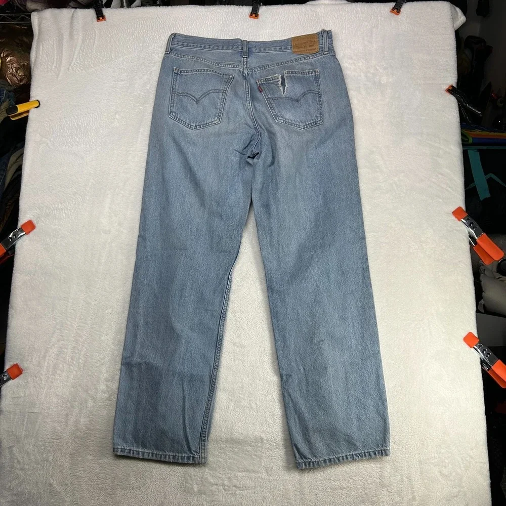 Levi's Low Pro Straight Jeans Women 30 Blue Denim Cotton Pockets Zip Fly - 33X29
